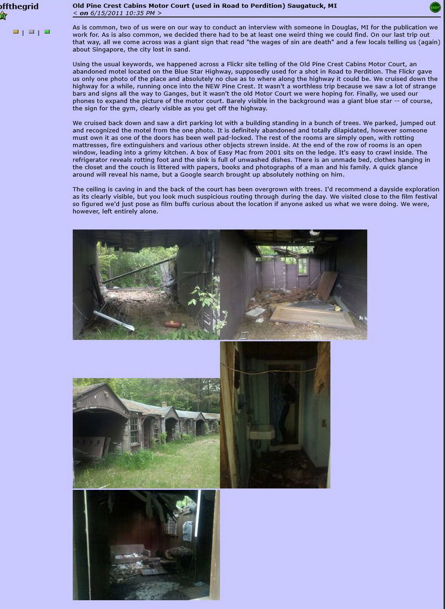 Shangrai-La Motel (Saugatuck Retro Resort) - Message Board Posting From Offthegrid June 2011
